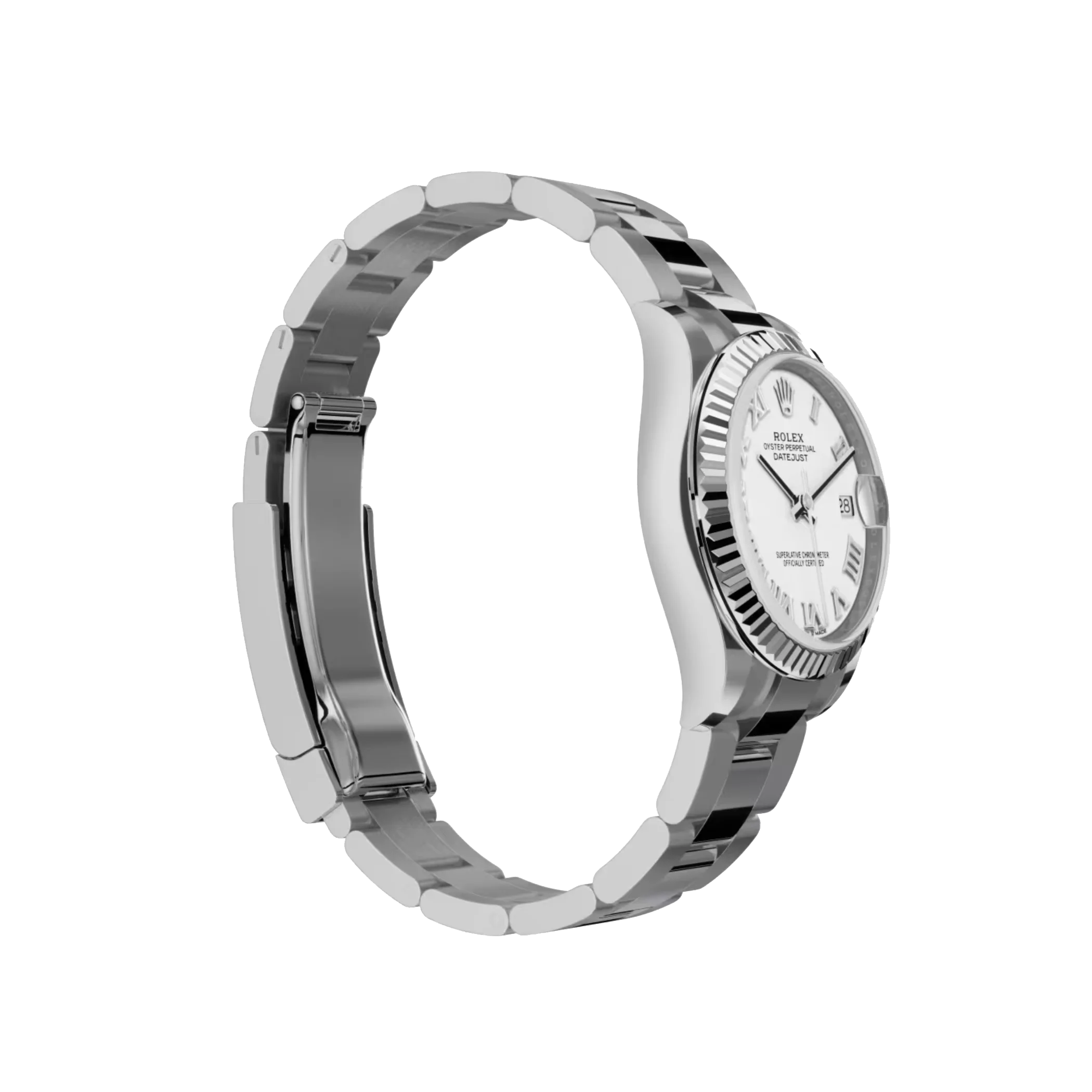 Rolex Datejust: Oystersteel and white gold, white dial, Oyster bracelet, m278274-0009