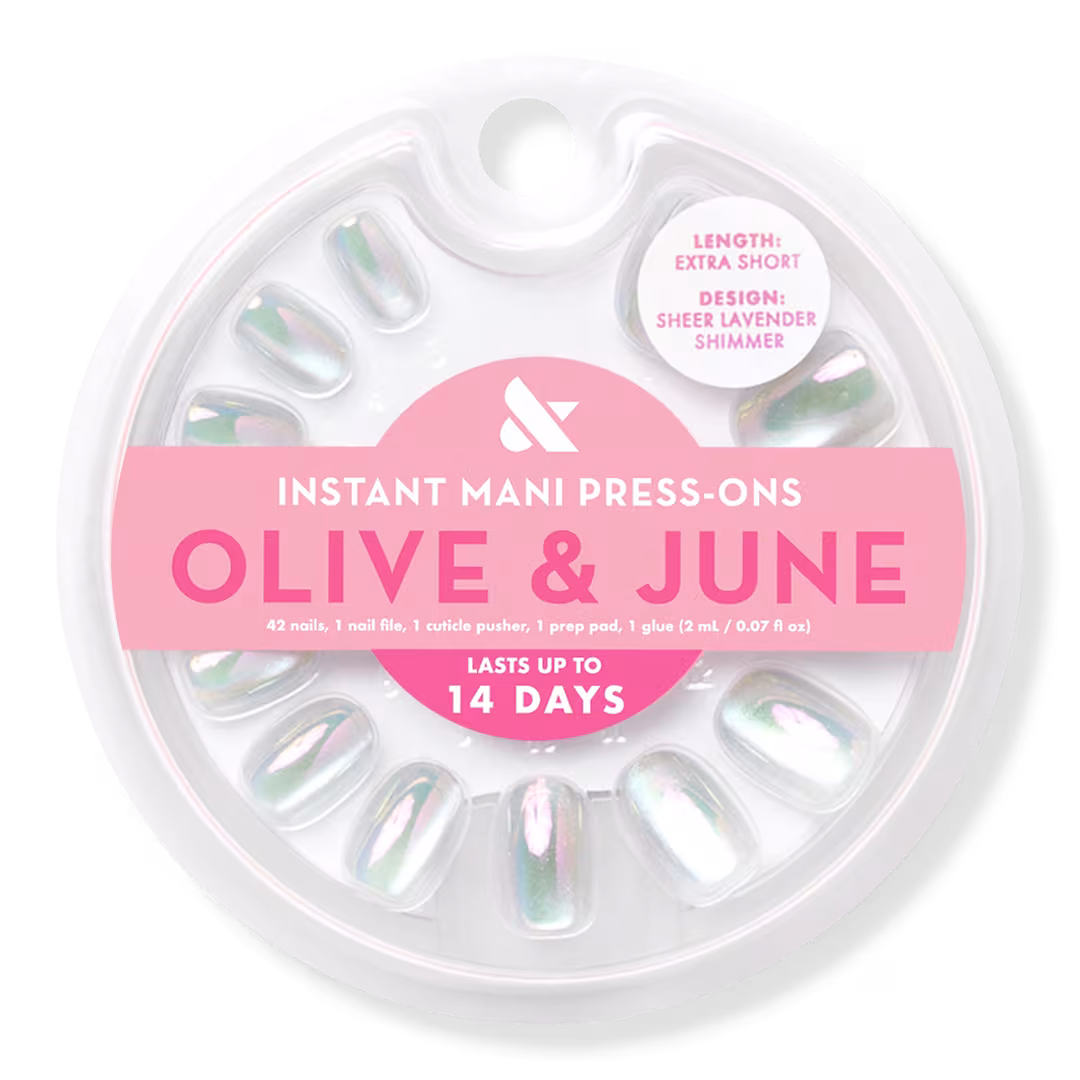 Olive & June  Instant Mani Press-On Nails Sheer Lavender Shimmer