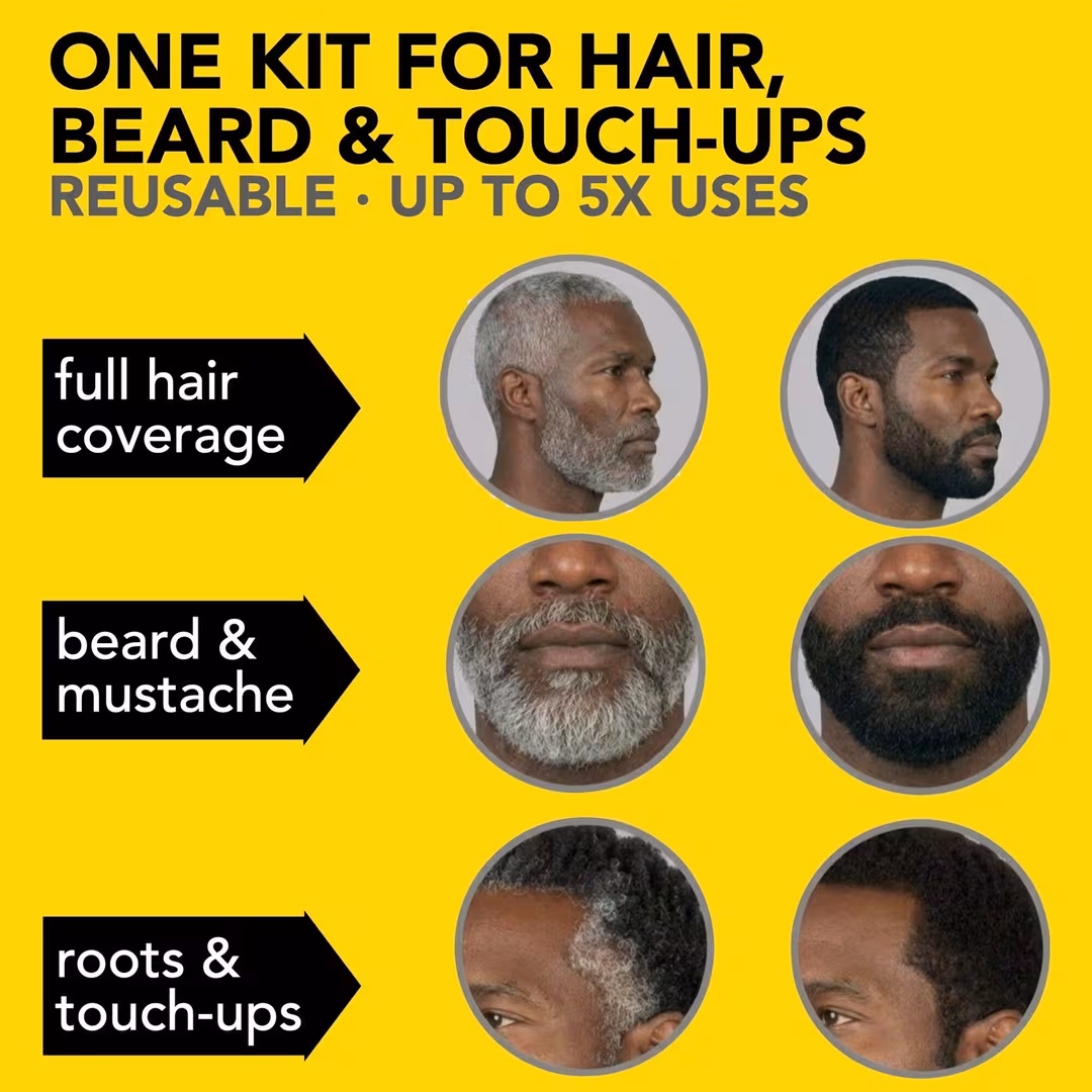 Cleverman  Coarse & Coily Hair Reusable Beard & Hair Dye Kit