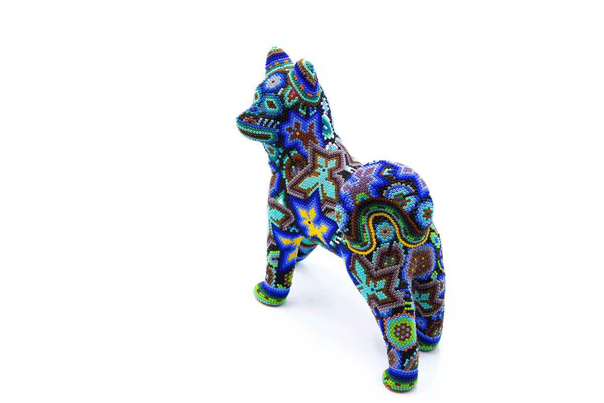 Perro Husky - Obra de Arte Huichol
