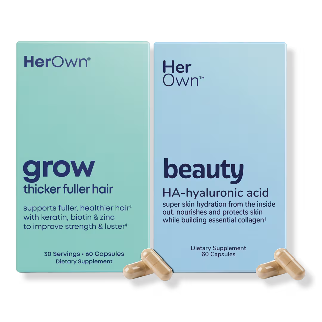 Her Own  Beauty + Grow Capsules: Women’s Beauty Support Bundle for Skin Hydration