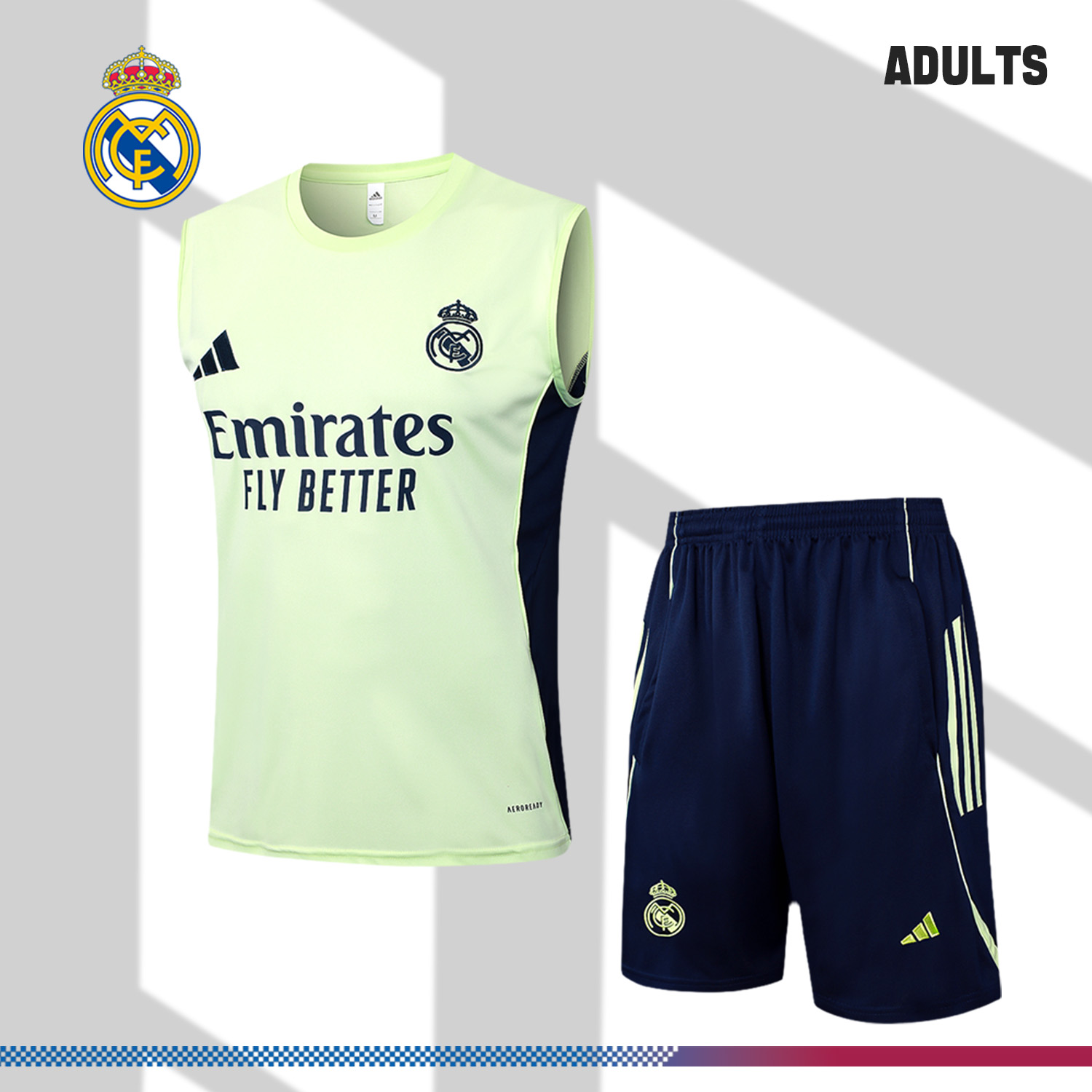 2025/2026 Real Madrid light green adult vest training suit (Adult Kit)