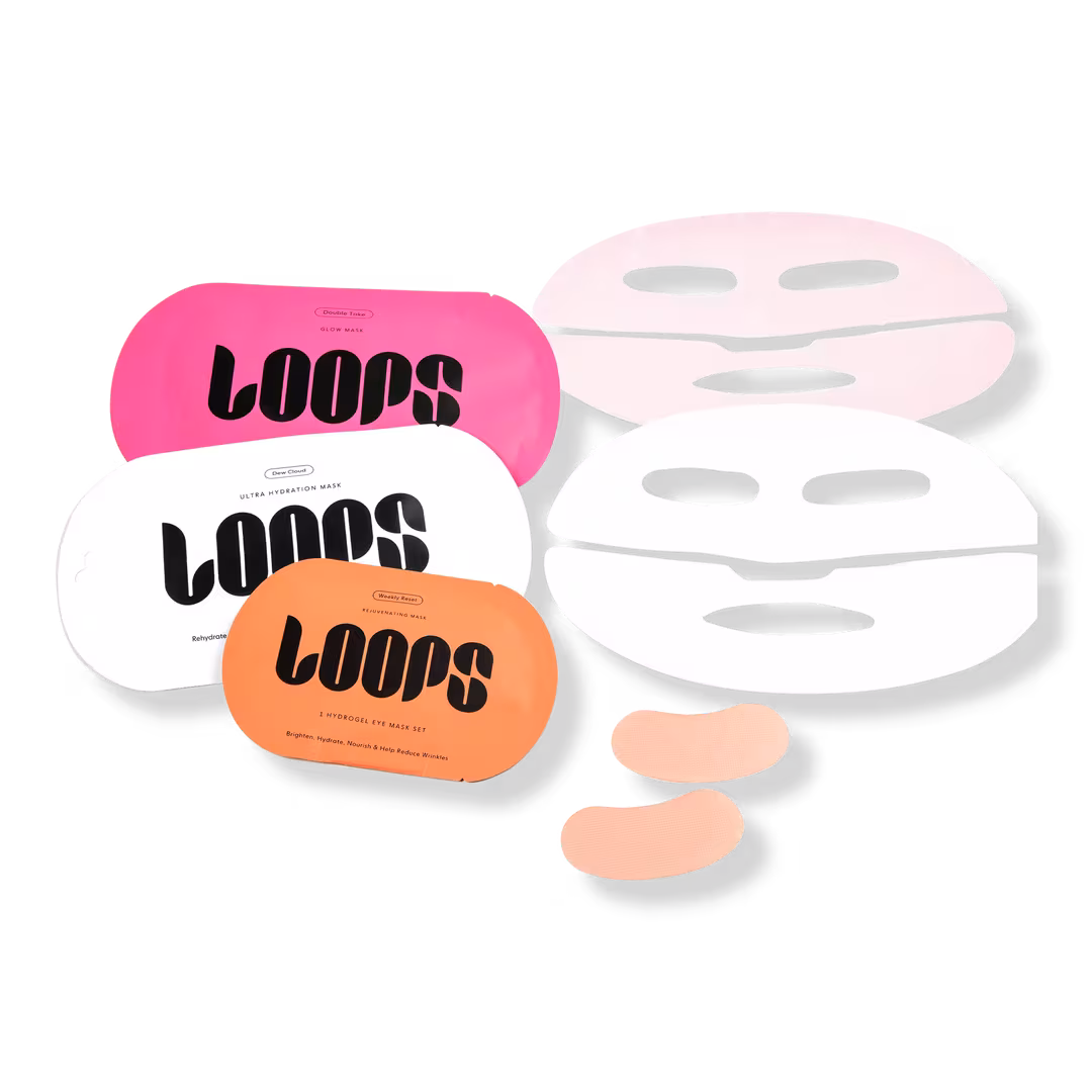 LOOPS  Dew Crew Assorted Hydrogel Eye & Face Masks Set