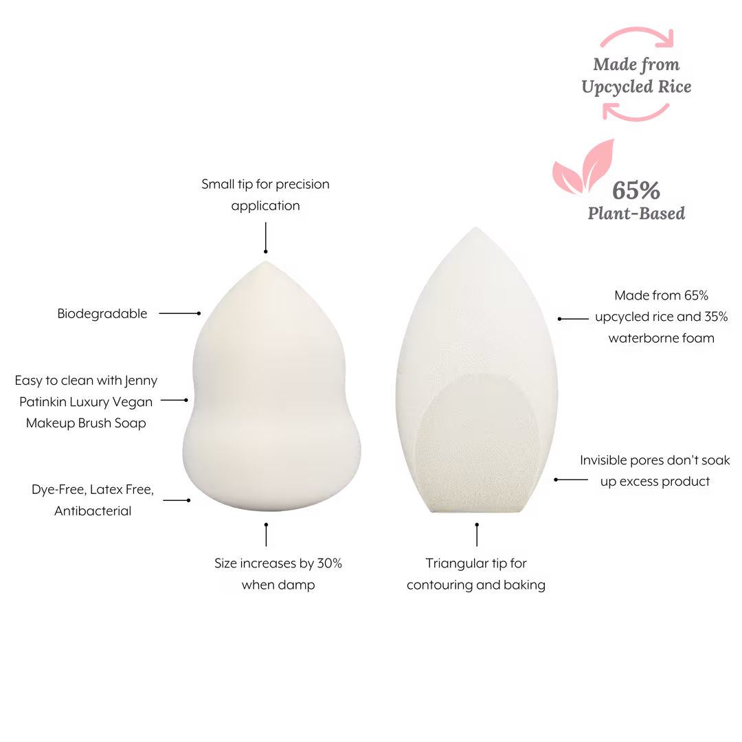 Jenny Patinkin  Pure Luxury Makeup Sponge Duo | Biodegradable, Vegan Makeup Blenders