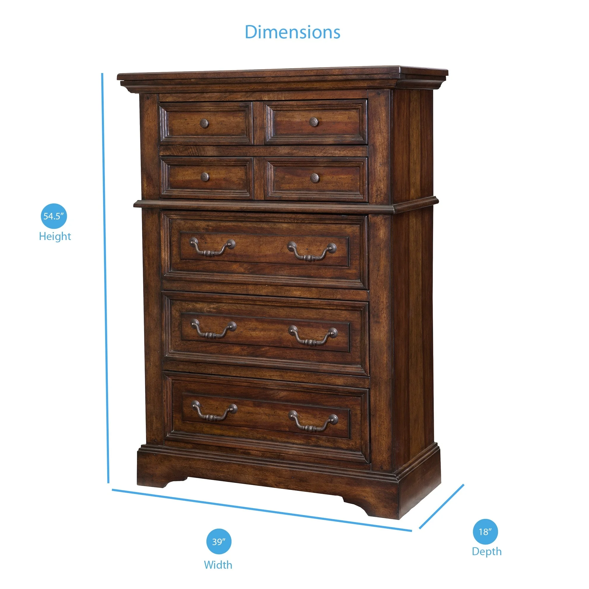 Greyson Living Lakewood 5-drawer Chest by  Distressed Brown