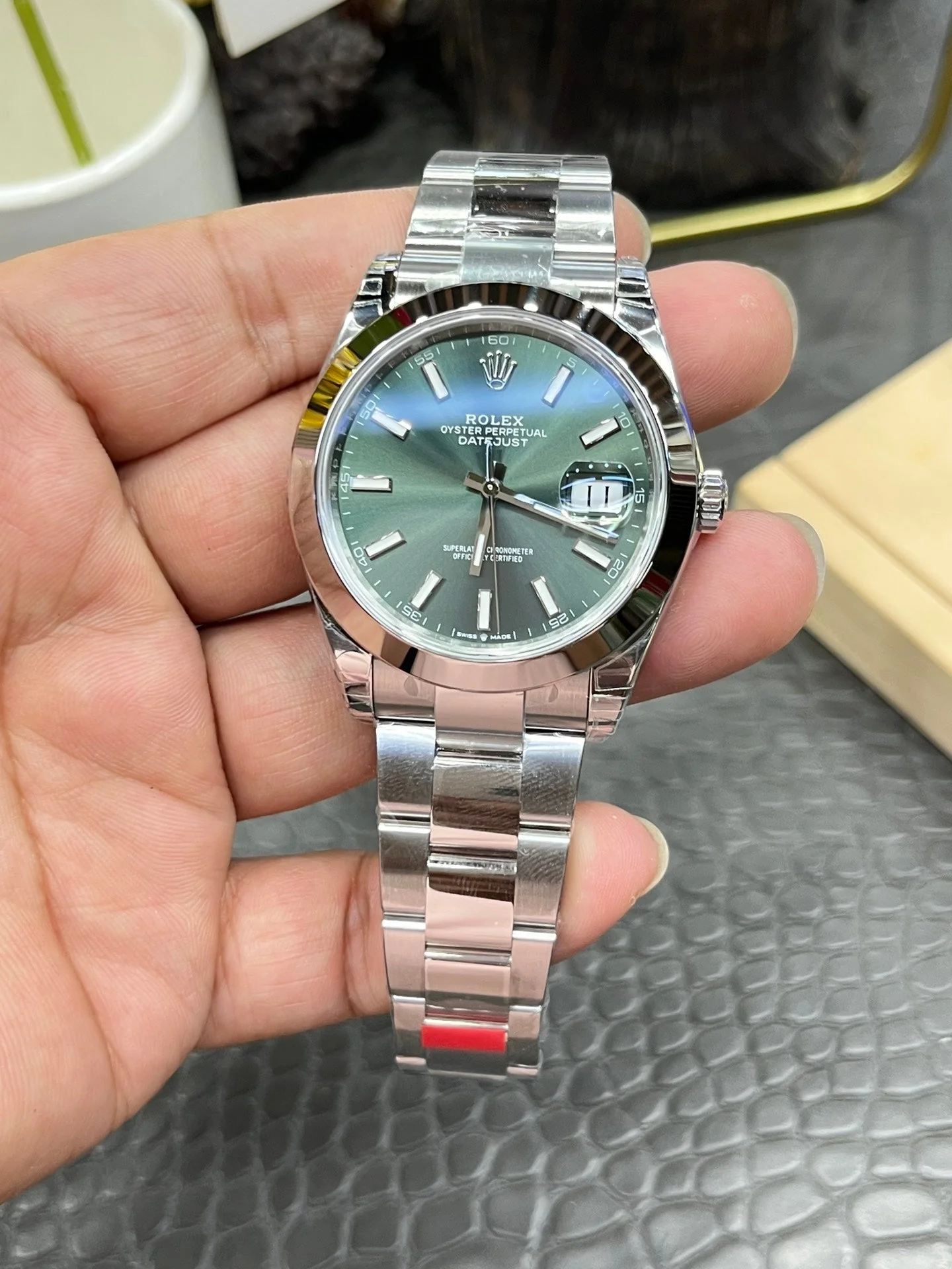 Rolex Watch Datejust 41mm Silver Green