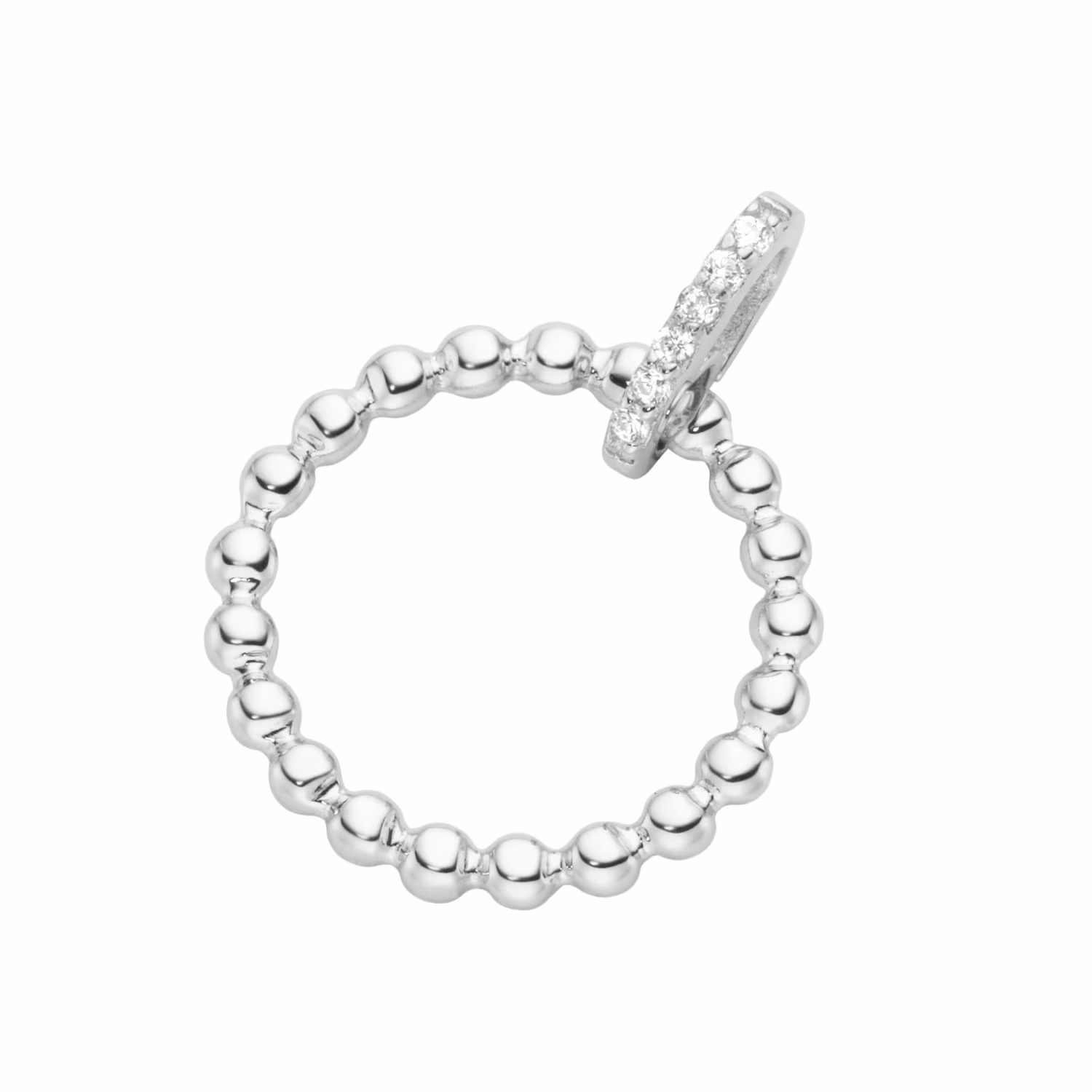Charm Anhänger Kreis in Kugeloptik, Silber 925