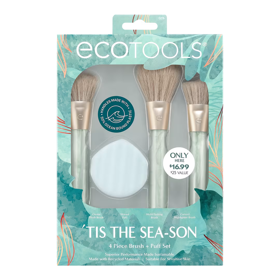 EcoTools  'Tis The Sea-Son Brush + Puff Gift Set