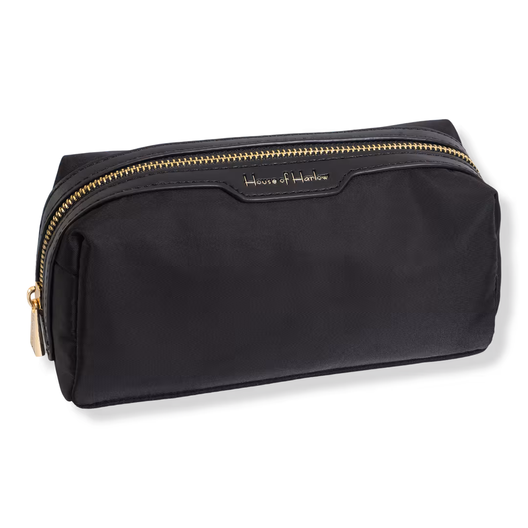 House of Harlow 1960  The Twill Nylon Cosmetic Loaf Organizer