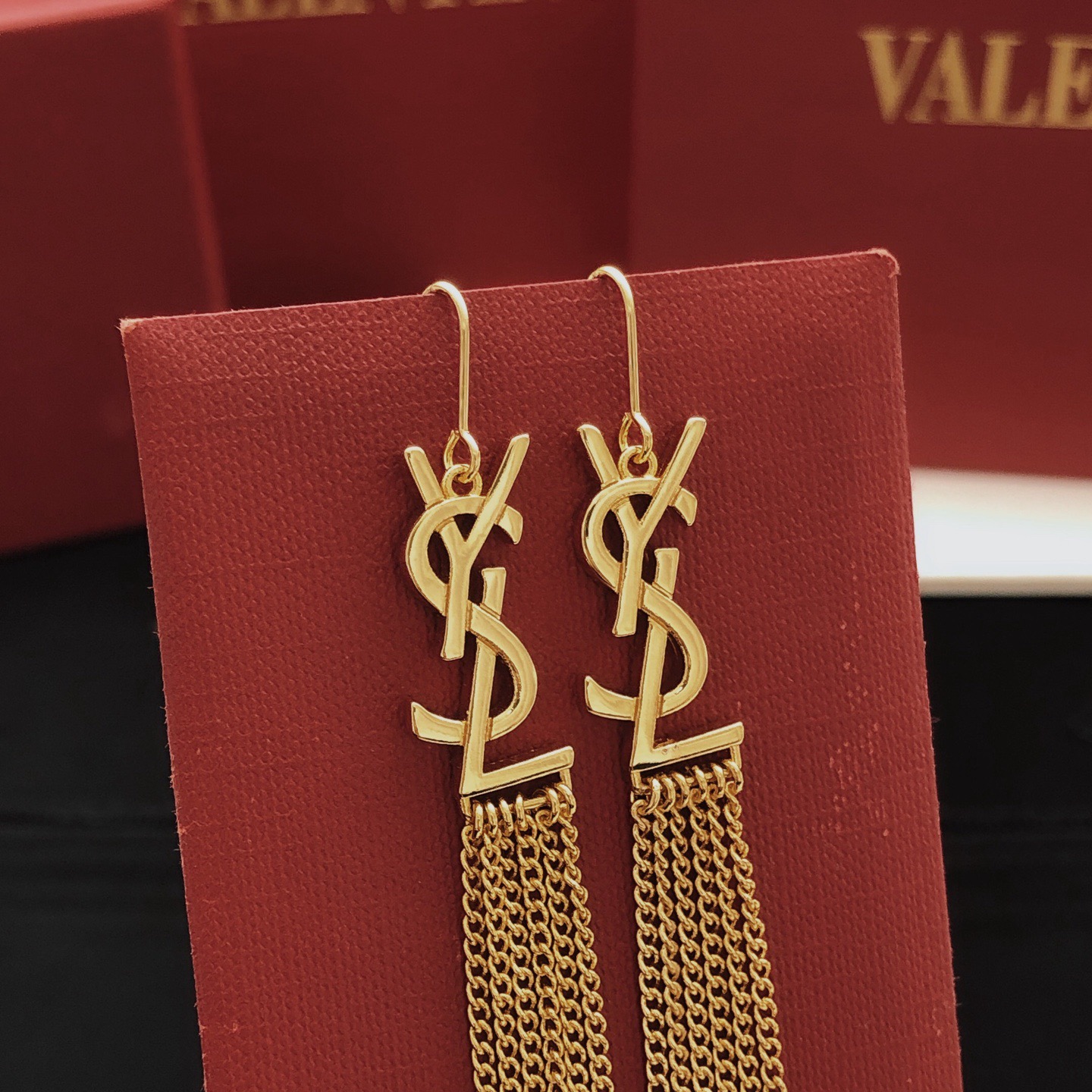 YSL Cassandre Iconic Chain Tassels Earrings