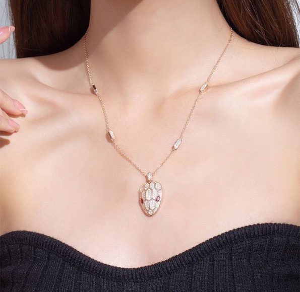 Bvlgari SERPENTI NECKLACE Dupe, Rose Gold