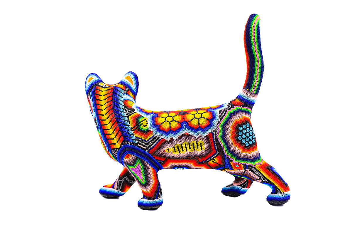 Gato – Obra de Arte Huichol