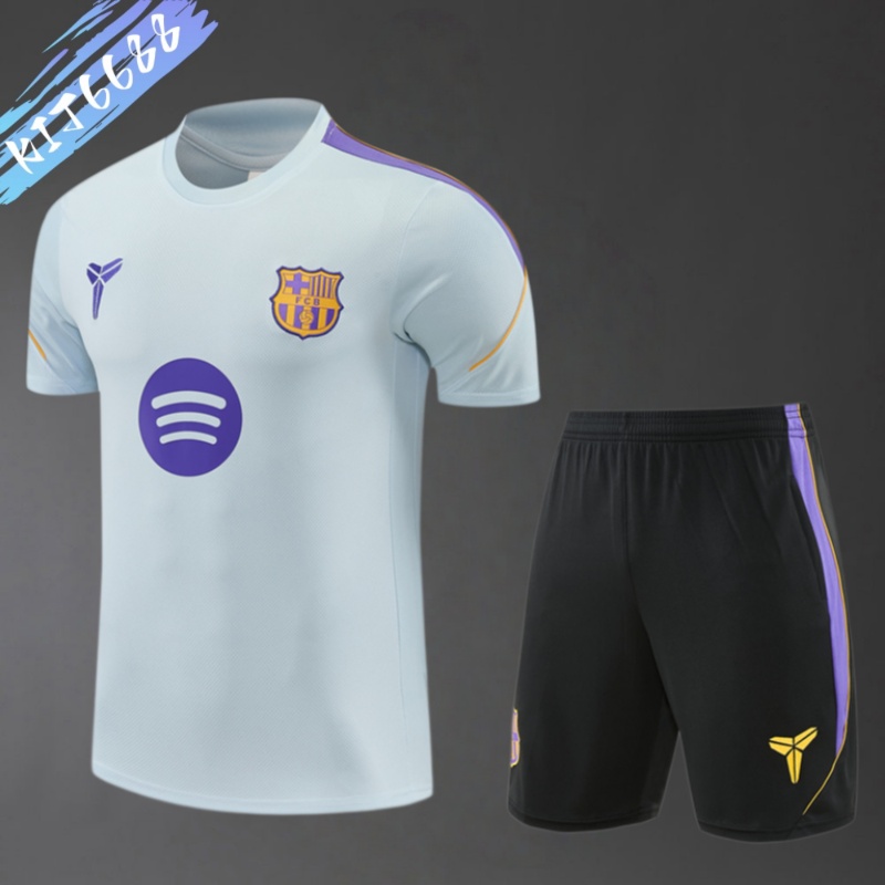 26/27 Barcelona Short sleevedtraining clothes (Adult Kids Kit)