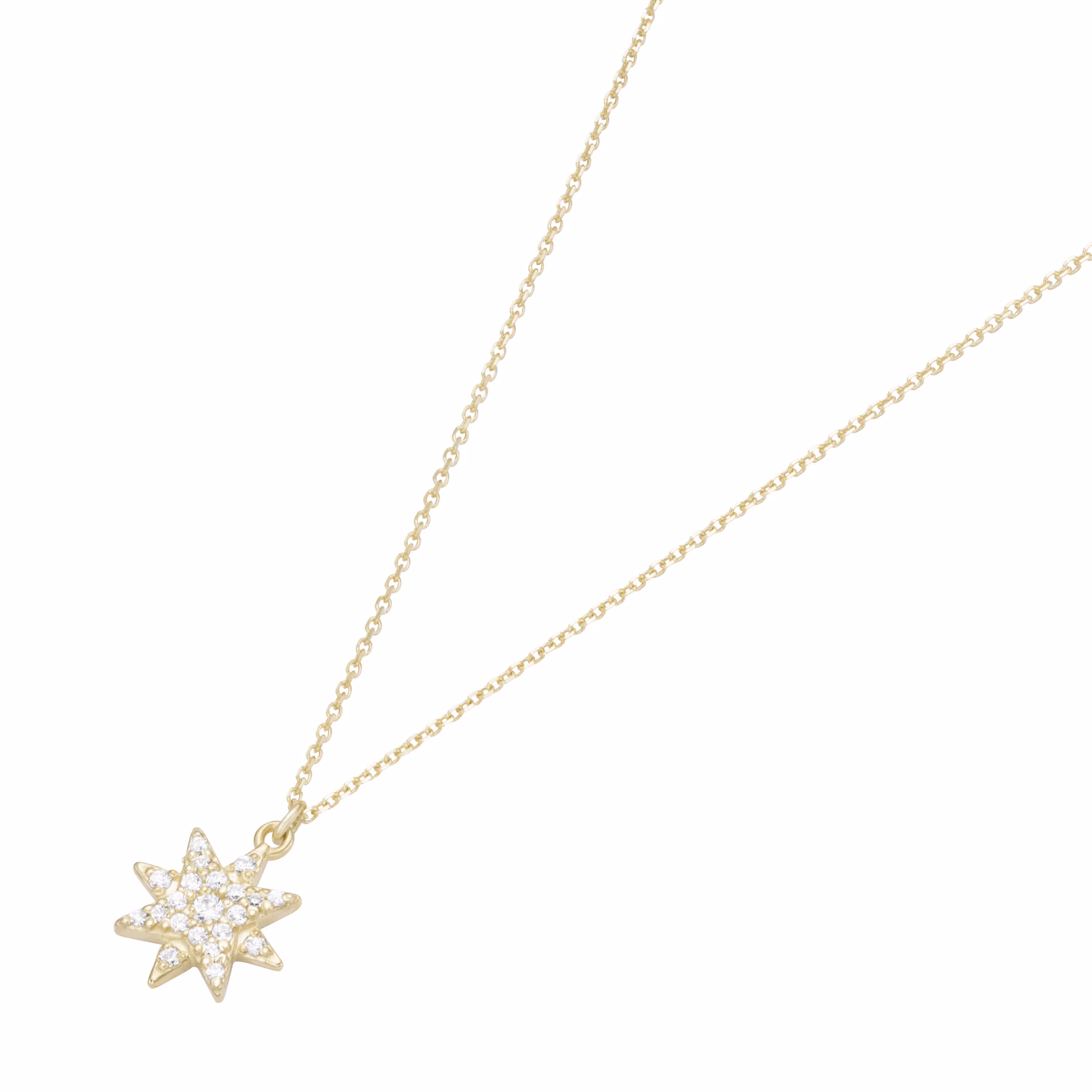 Kette Stern mit Zirkonia, Gold 375