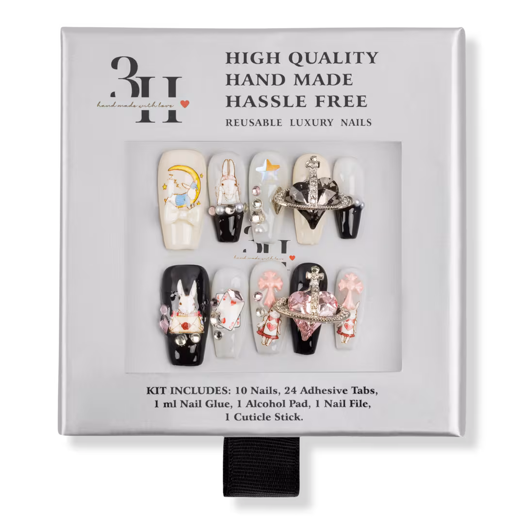 3H Nails  Whimsical Charm Medium Square Press-On Nails