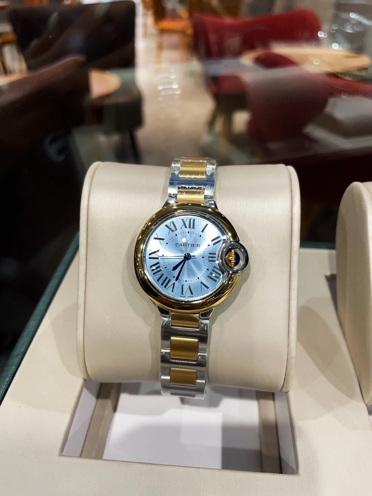 Cartier Watch Balloon 33mm Quartz Silver Gold Bracelet