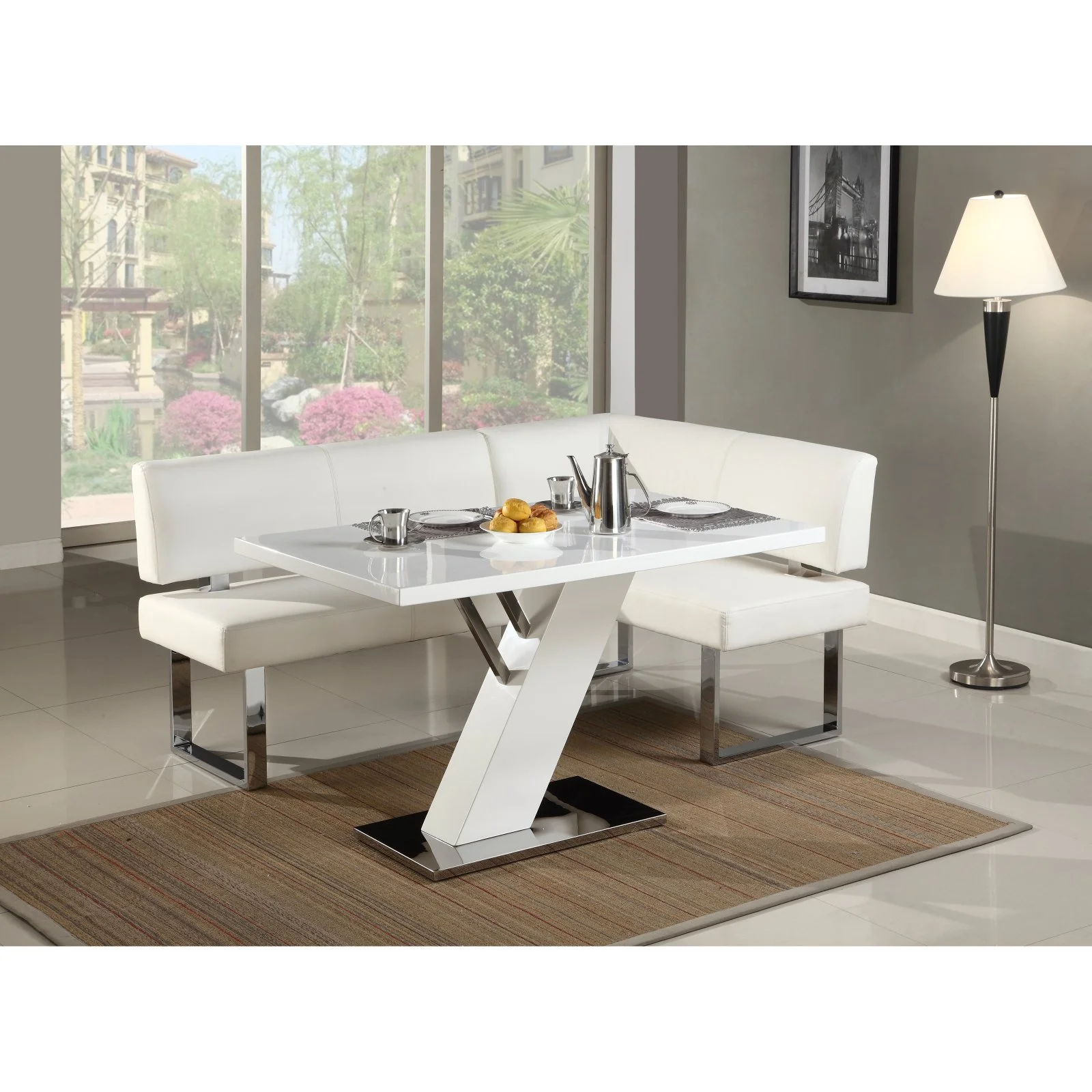 Chintaly Linden L-Shaped Dining Bench