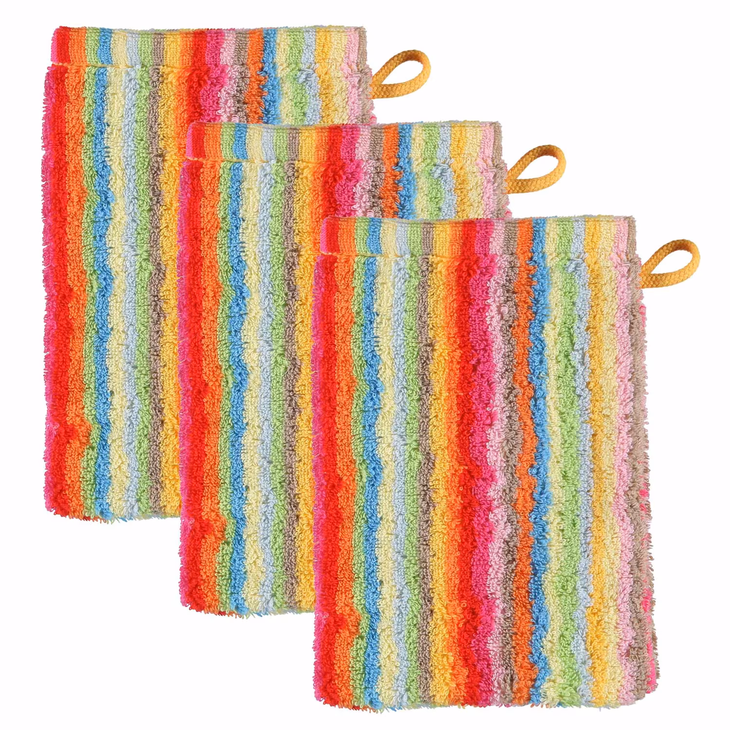 Waschlappen 3er Pack 'C Life Style multicolor'
