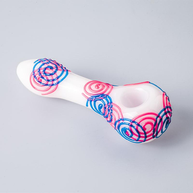 Spiral Pattern Glow-In-The-Dark Glass Pipe