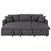 Churanty Upholstery Sleeper Sectional Sofa Pull Out Bed with Storage Chaise,Gray