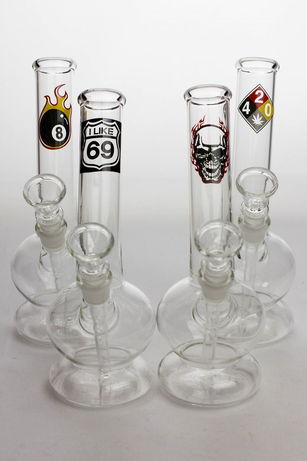 8 Glass Water Bong with Bowl Stem