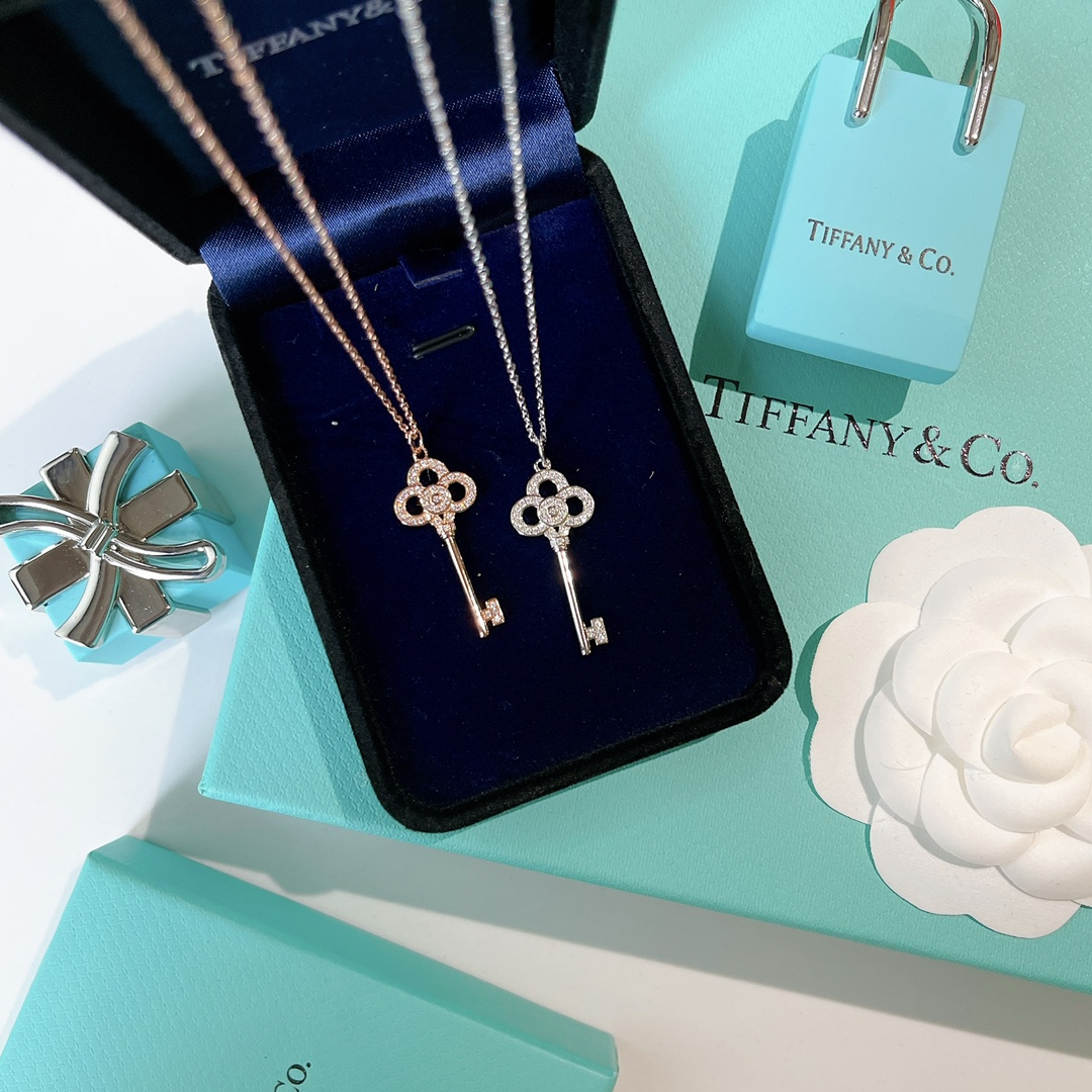 Tiffany Keys Crown Key, Rose Gold & White Gold