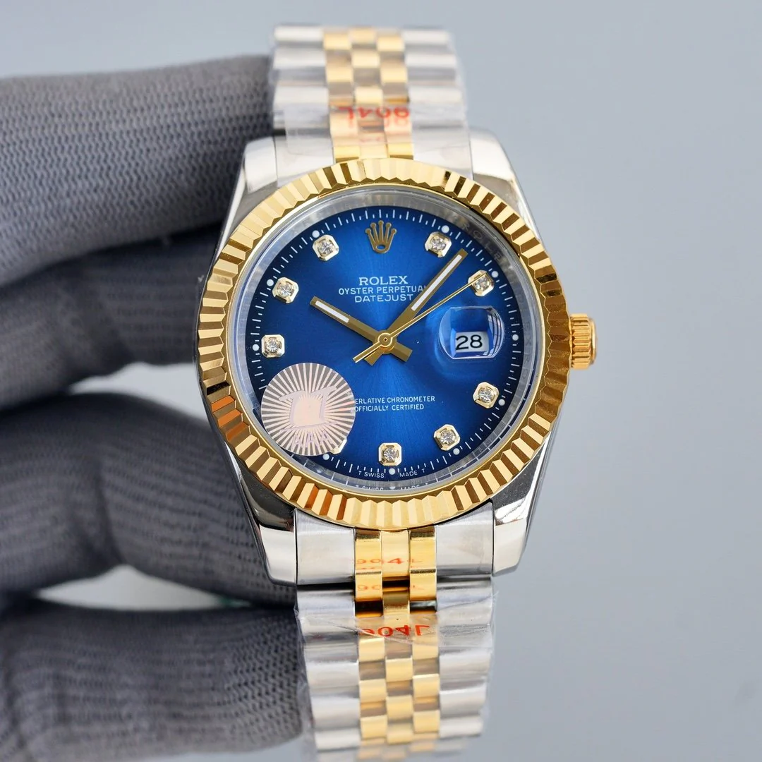 Rolex Watch DATEJUST 41MM TWO TONE BLUE DIAL DIAMOND NUMERALS Watch
