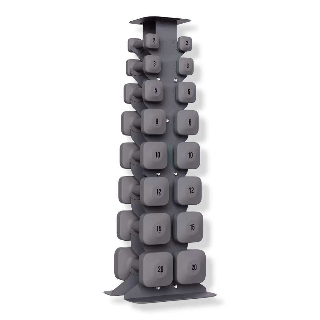 WeGym  SafeGrip Dumbbells Full Set with Dark Rack