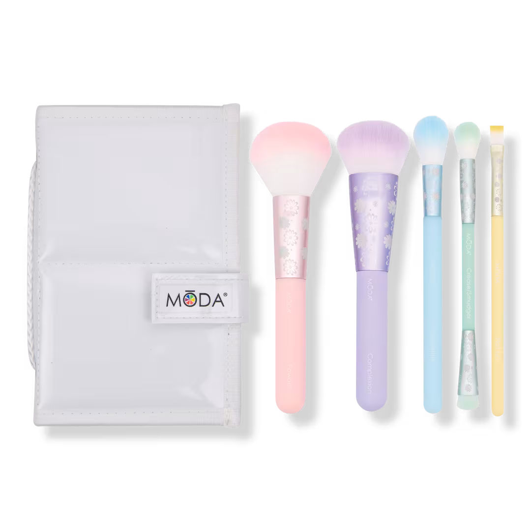 MŌDA  Posh Pastel Complete Face Flip Makeup Brush Kit