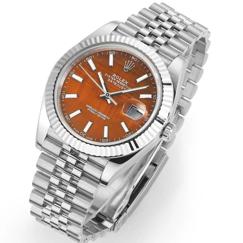 Rolex Watch DATEJUST 41MM CUSTOM STEEL CASE TIGER EYE DIAL Watch
