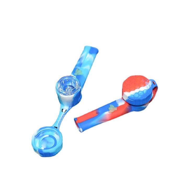 Honeycomb Silicone Pipe w/ Lid (Random Color)
