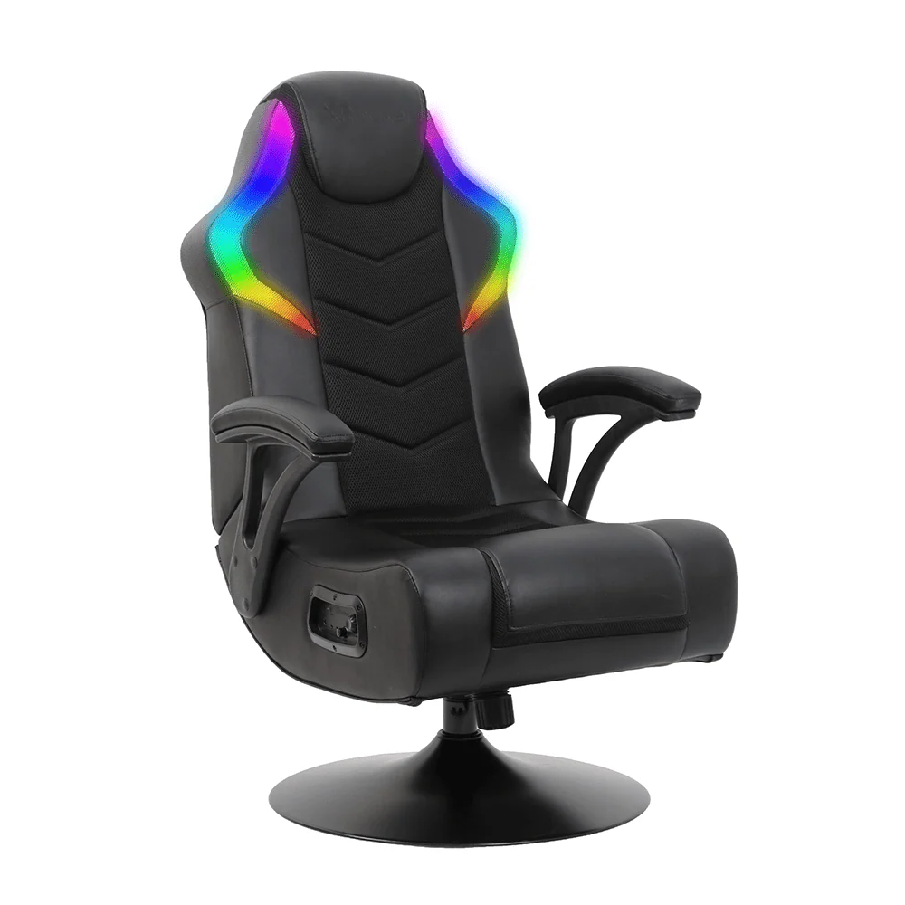 X Rocker Nemesis RGB Pedestal Gaming Chair, Black Mesh, 31.89" 26.97" 40.94"