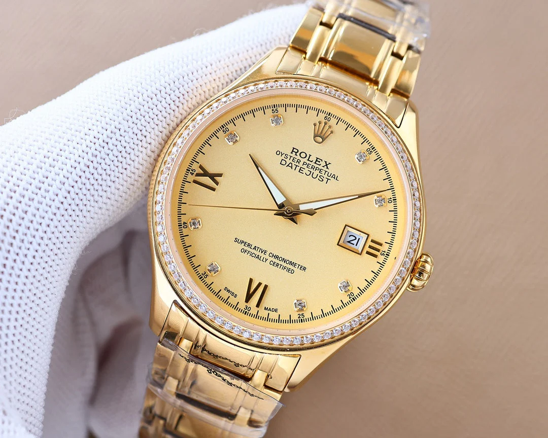 Rolex Watch Datejust 40mm Gold Diamond
