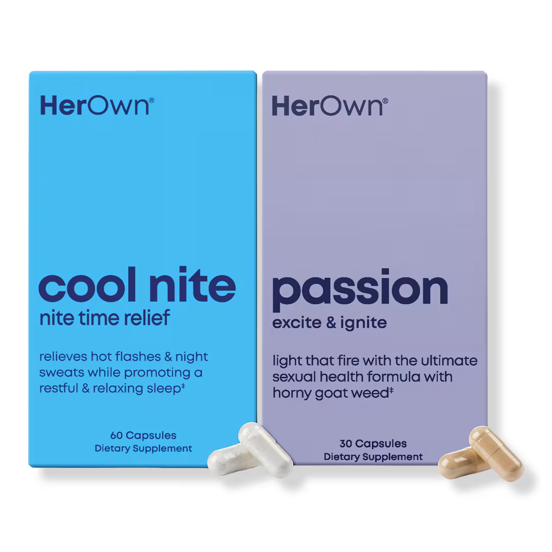 Her Own  Cool Nite + Passion Capsules: Nighttime Menopause Relief & Intimacy Support Bundle