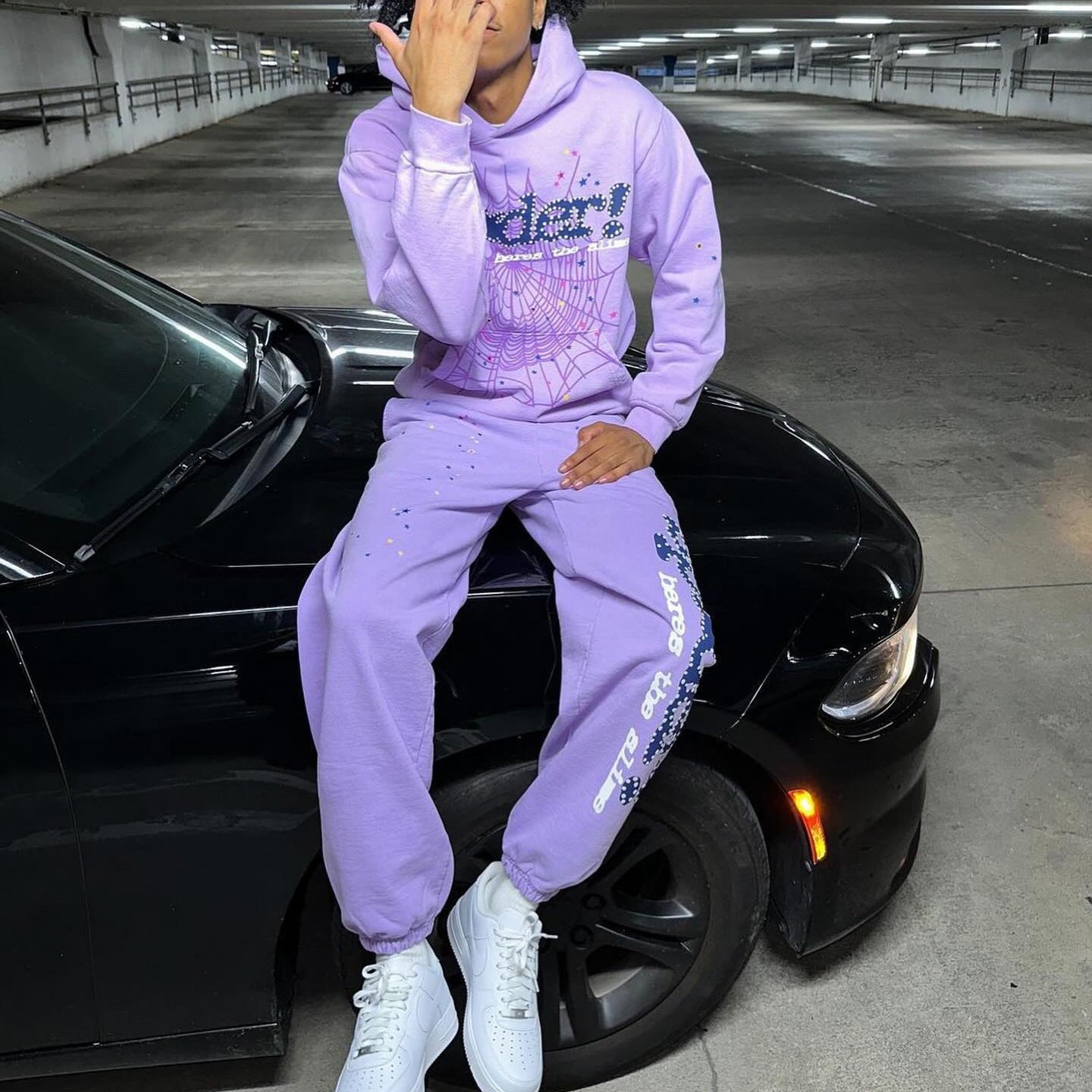 Casual Fashion Spider Hoodie Set