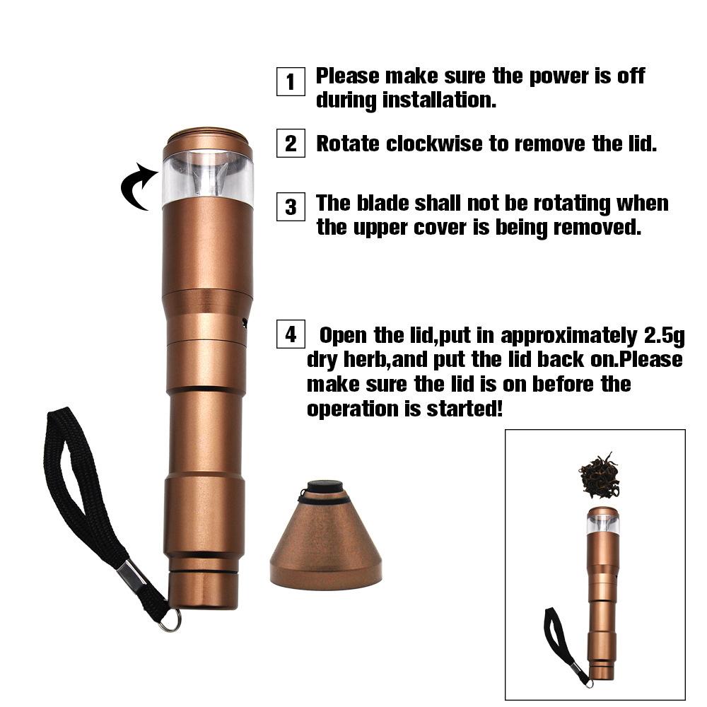 Electric Zinc Alloy Herb Grinder Pen