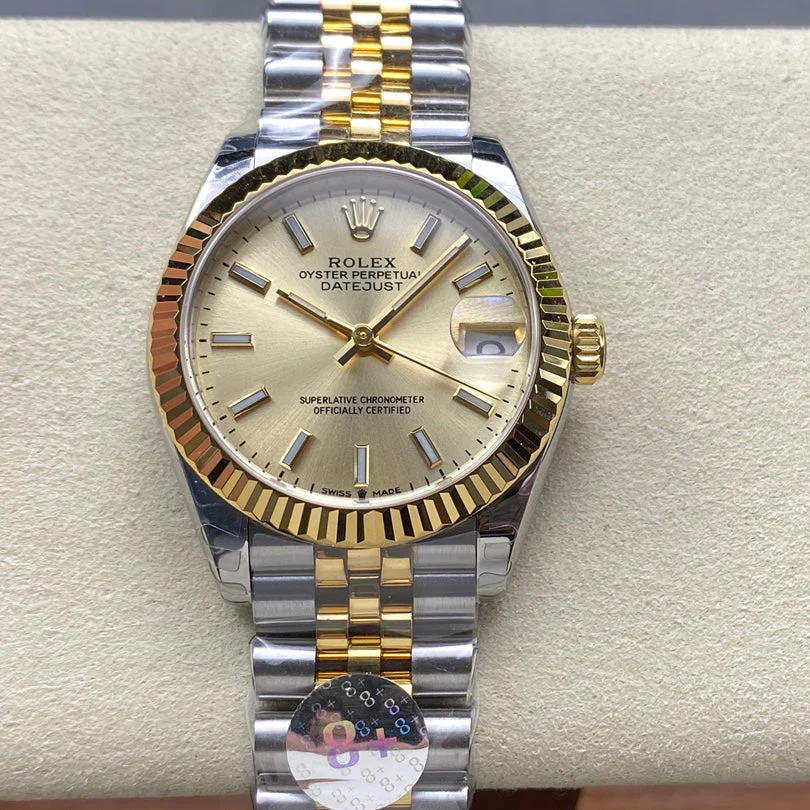 Rolex Watch Datejust 31mm Yellow Gold Steel Champagne Dial