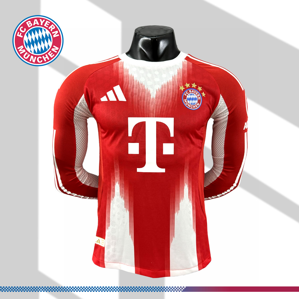 2025/2026 Bayern Munich Home Long Sleeve Football Shirt (Player Edition)