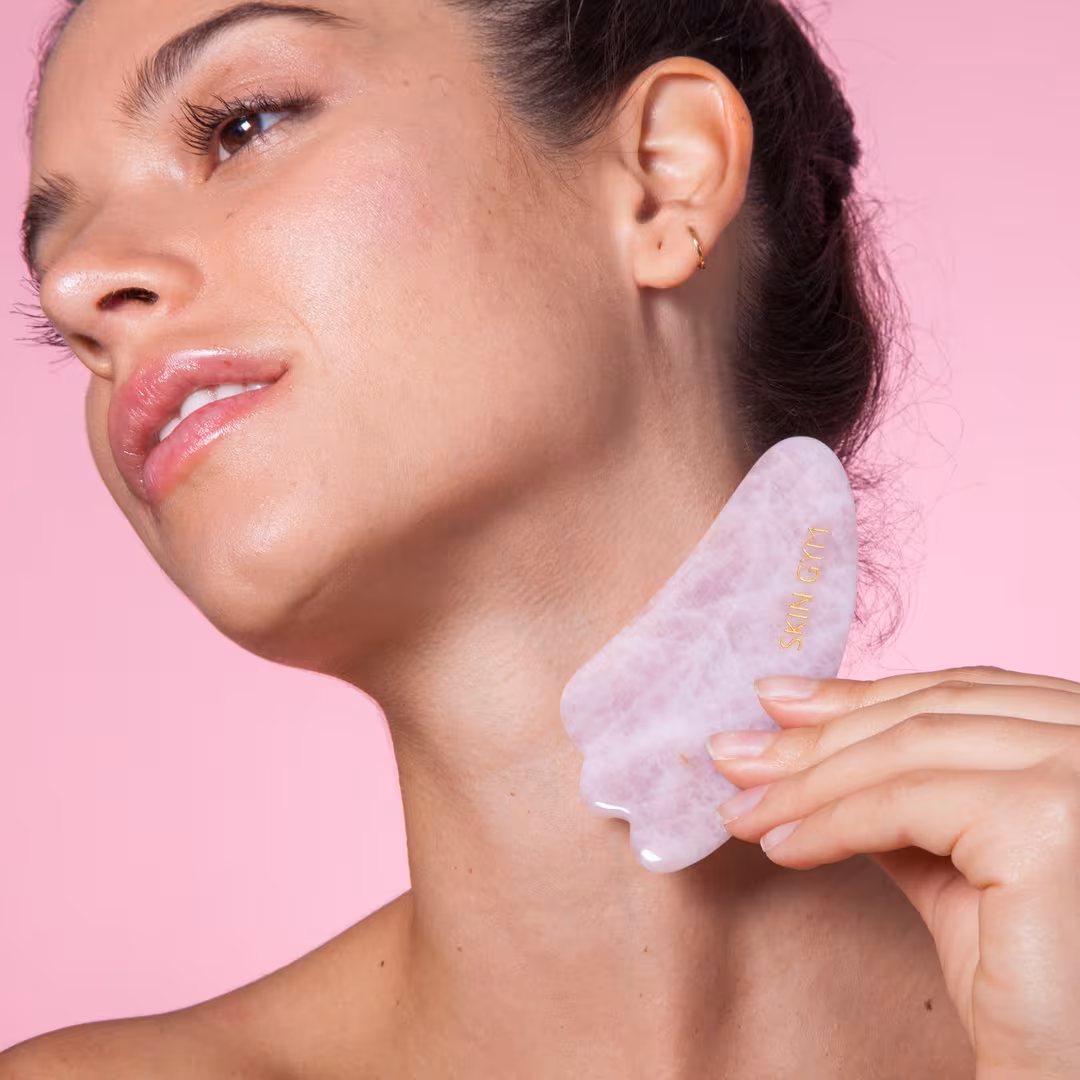 Skin Gym  Rose Quartz Gua Sha Crystal Beauty Tool