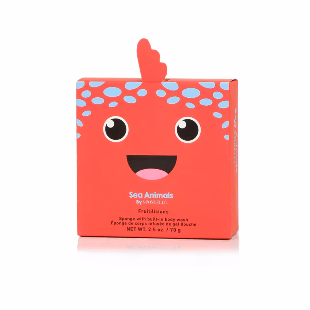 SPONGELLE  Fiona Fish Sea Animals Body Buffer | Kids Body Wash Infused Buffer