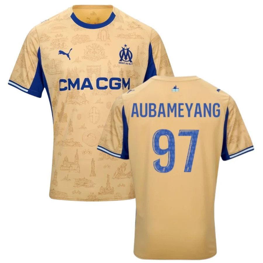 Marseille Aubameyang Gold Fourth Jersey Men 2025 2026