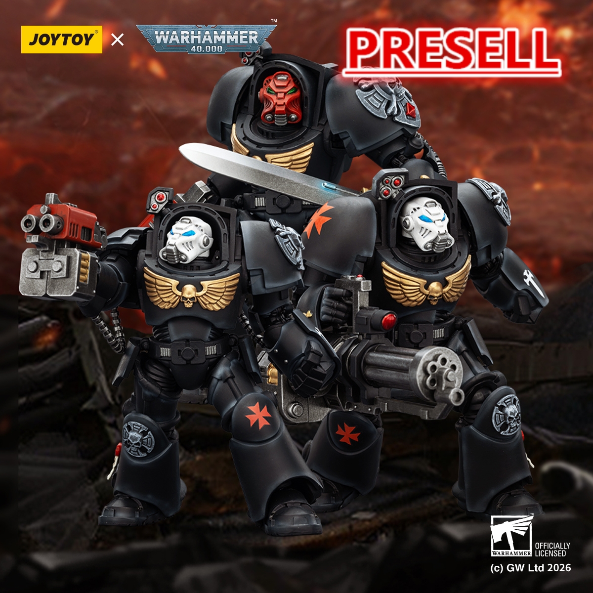 JOYTOY Warhammer 40k 1: 18 Black Templars Terminators - JOYTOY WORLD