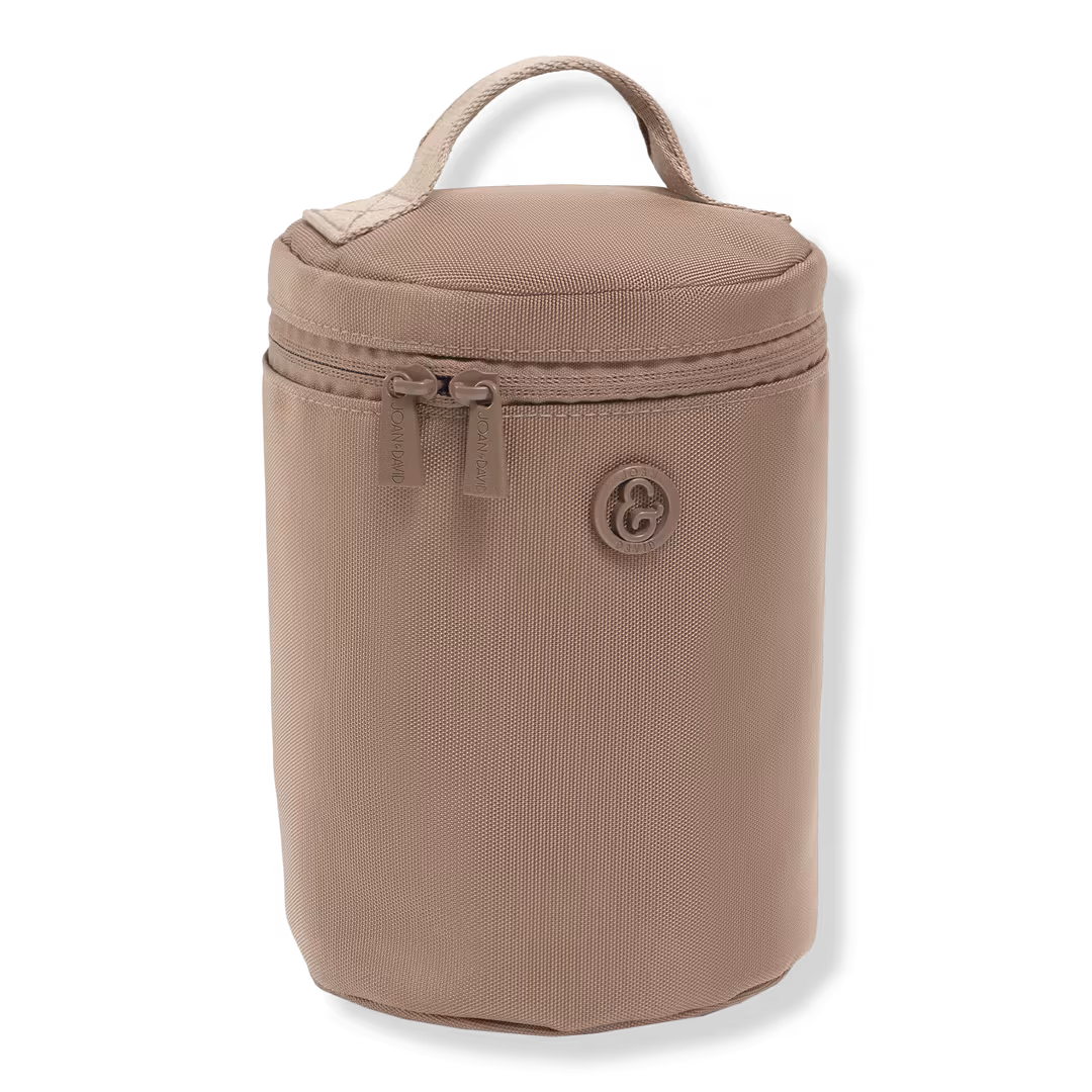 Joan & David  1680 Denier Nylon Top Handle Cylinder Cosmetic Case