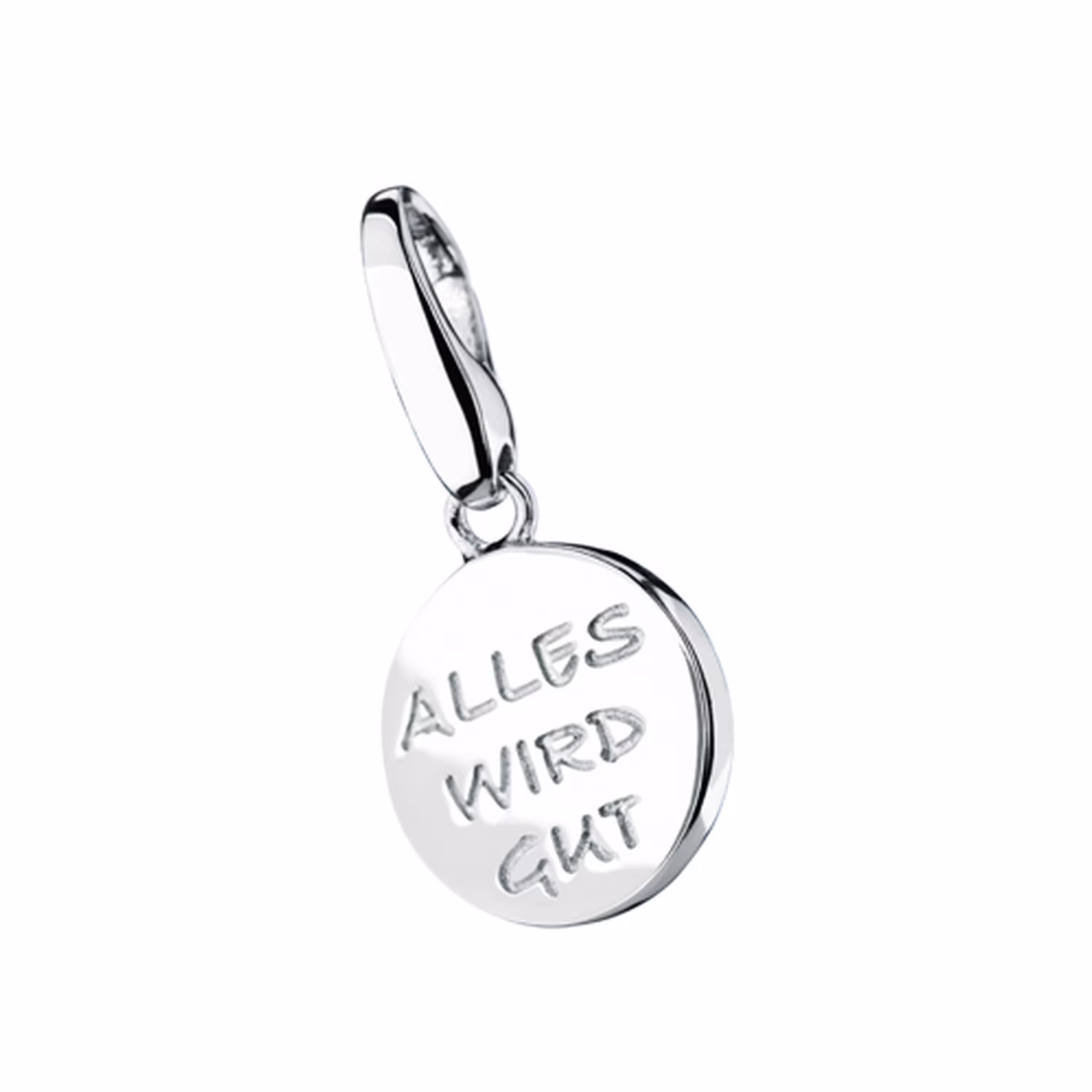 Charm Schriftzug Alles wird gut, Silber 925