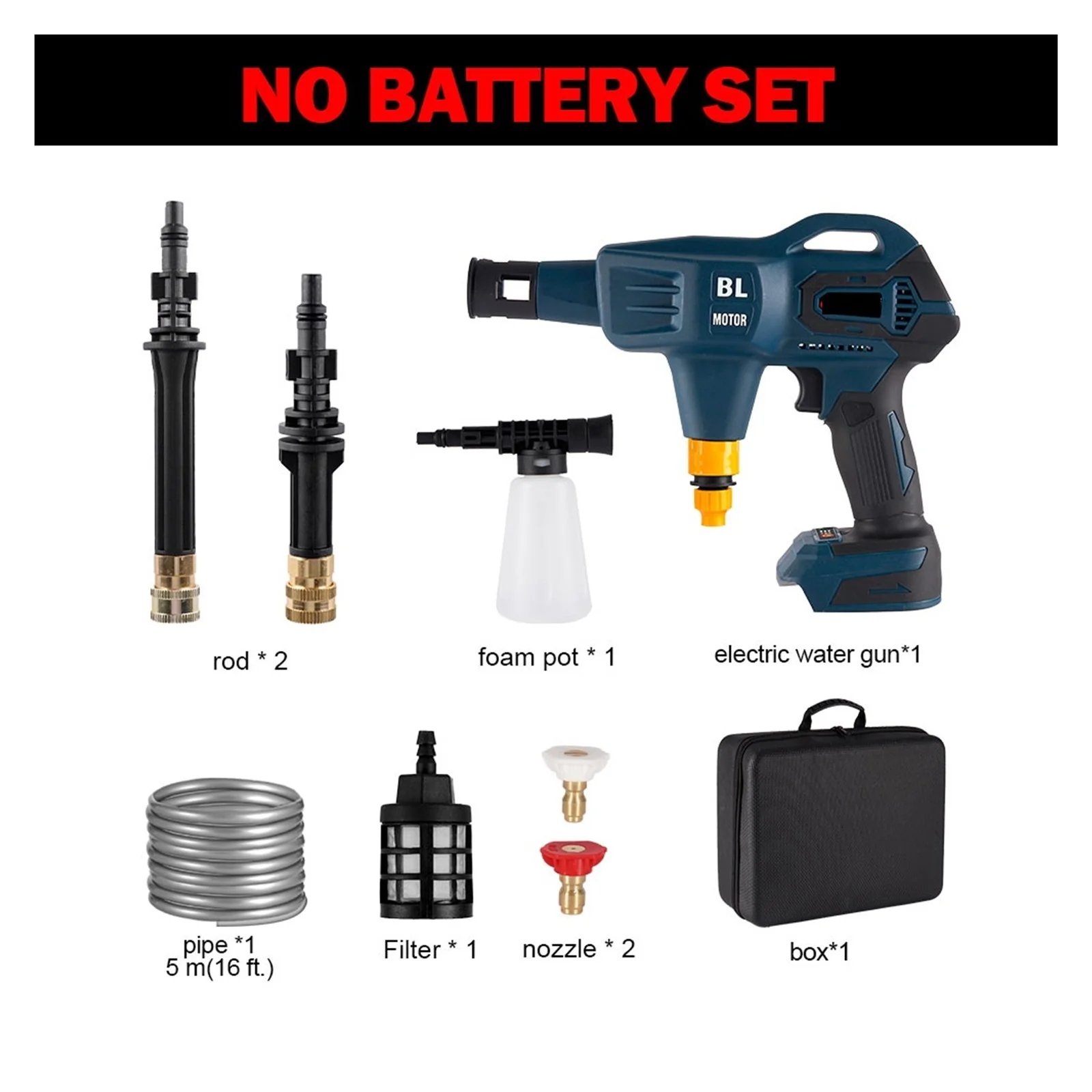 150Bar Brushless Electric Spray Gun 3200W High Pressure Water Cleaning Machine Garden Cleaning Tools For 18V Battery