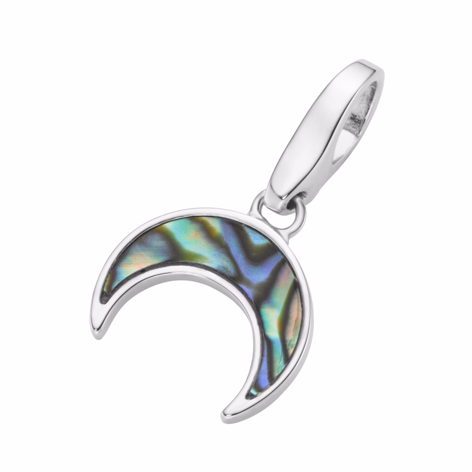 Charm Mond mit schimmernder Einlage, Silber 925