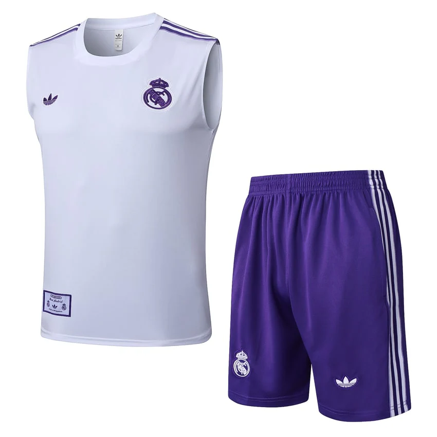 Real Madrid Tank Top Shorts Men 2025 2026 White Purple