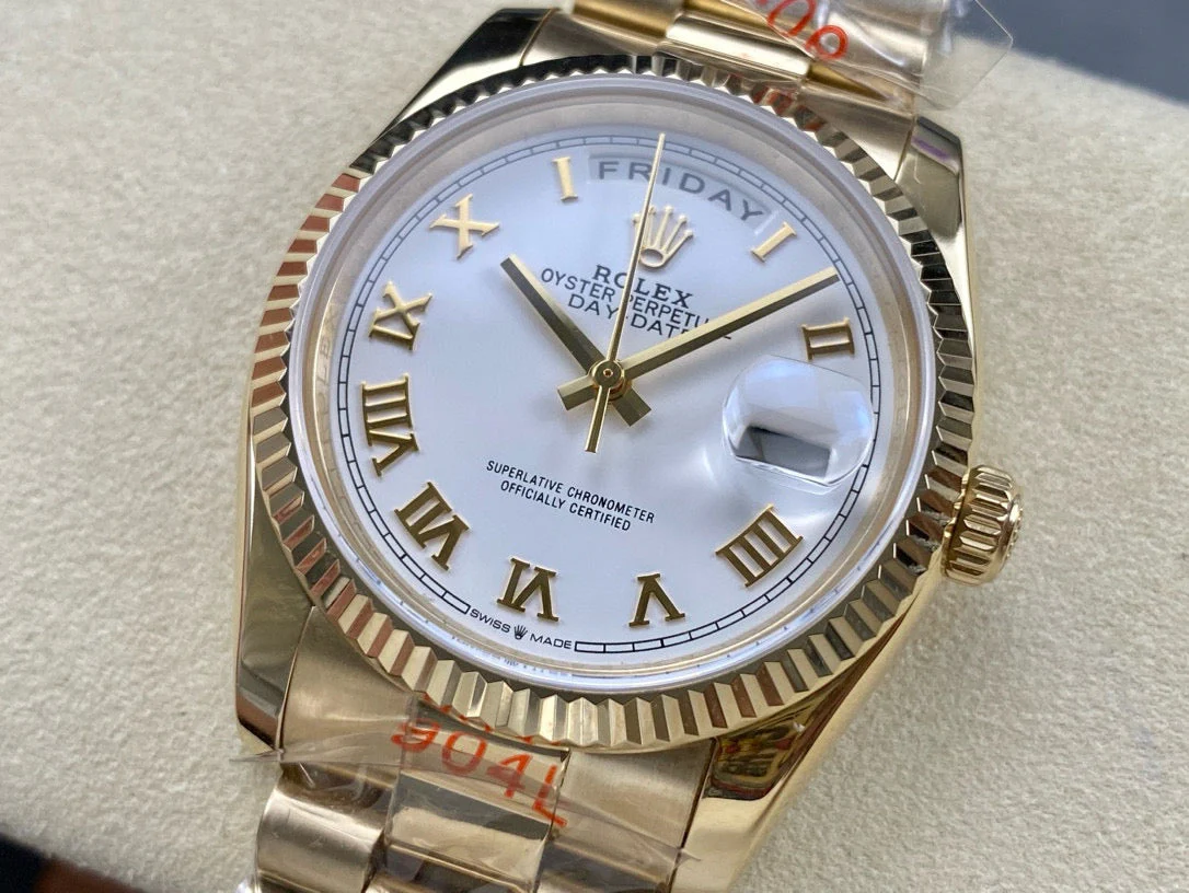 Rolex Watch DAY-DATE 36MM GOLD CASE WHITE DIAL
