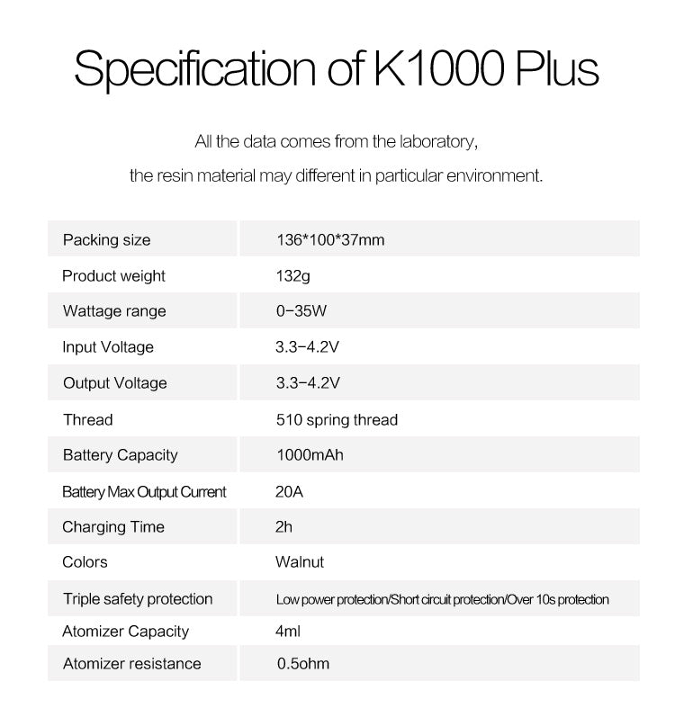 KamryTech K1000 Plus Epipe Kit 1000mAh