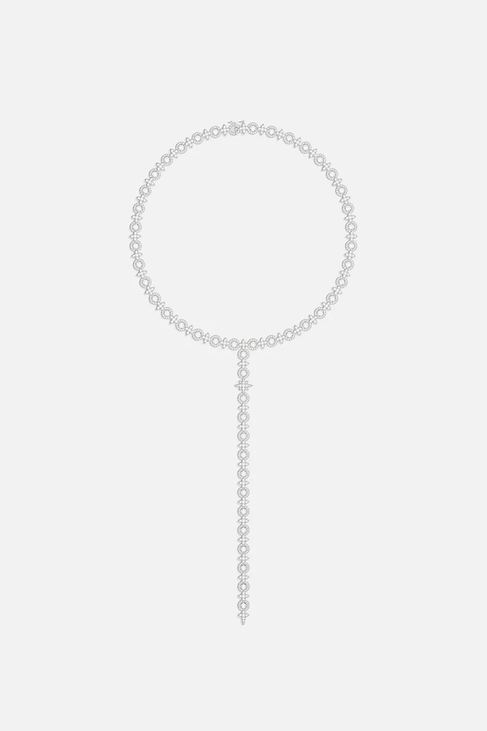 Girocollo pavé a cravatta con météorites e cerchi